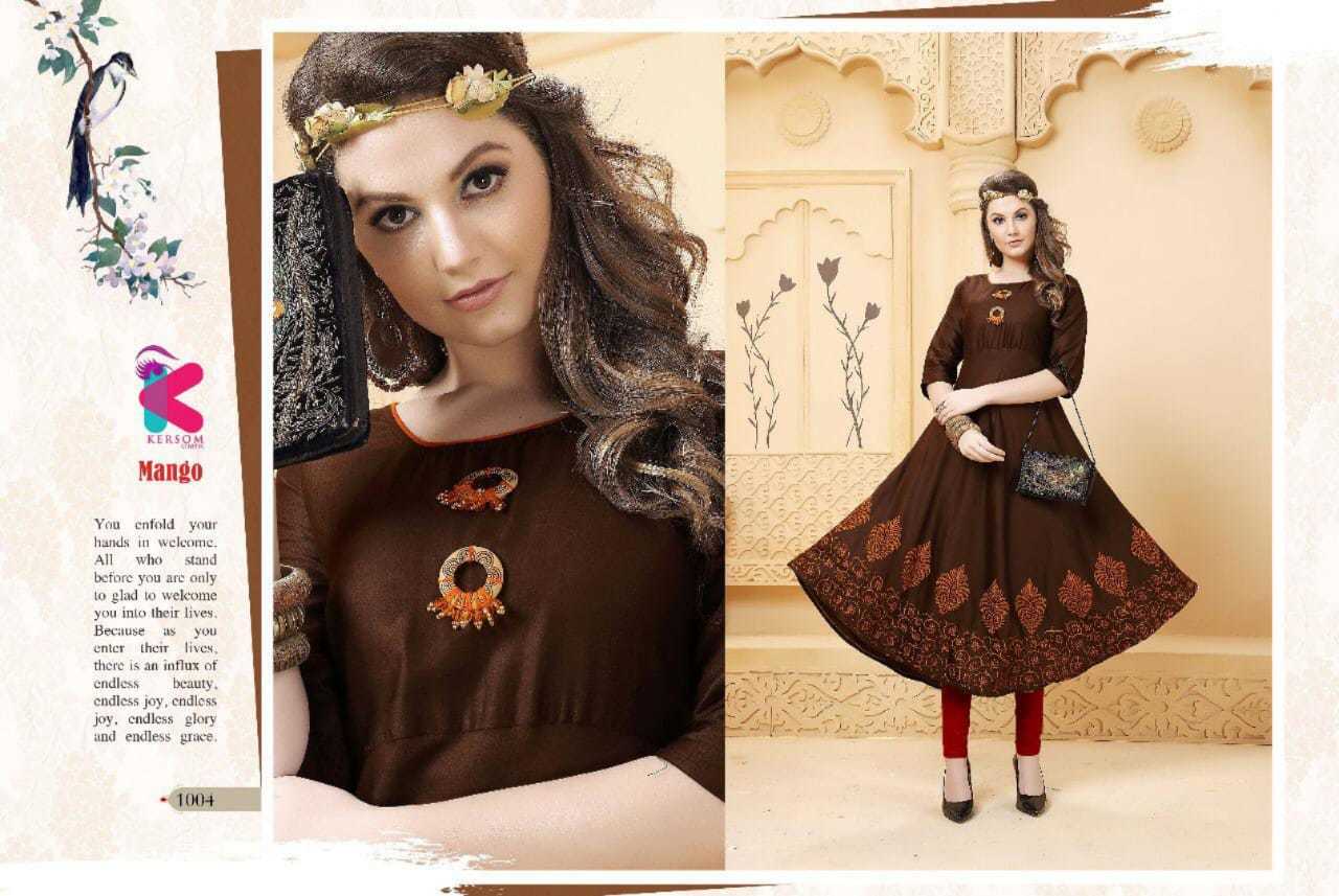 Heavy Shaatin Slub Long Anarkali Kurtis - 46 Inch Length, Block Print Pattern | Breathable, Quick Dry, Washable, Available In M, L, Xl, Xxl, 12 Unique Designs