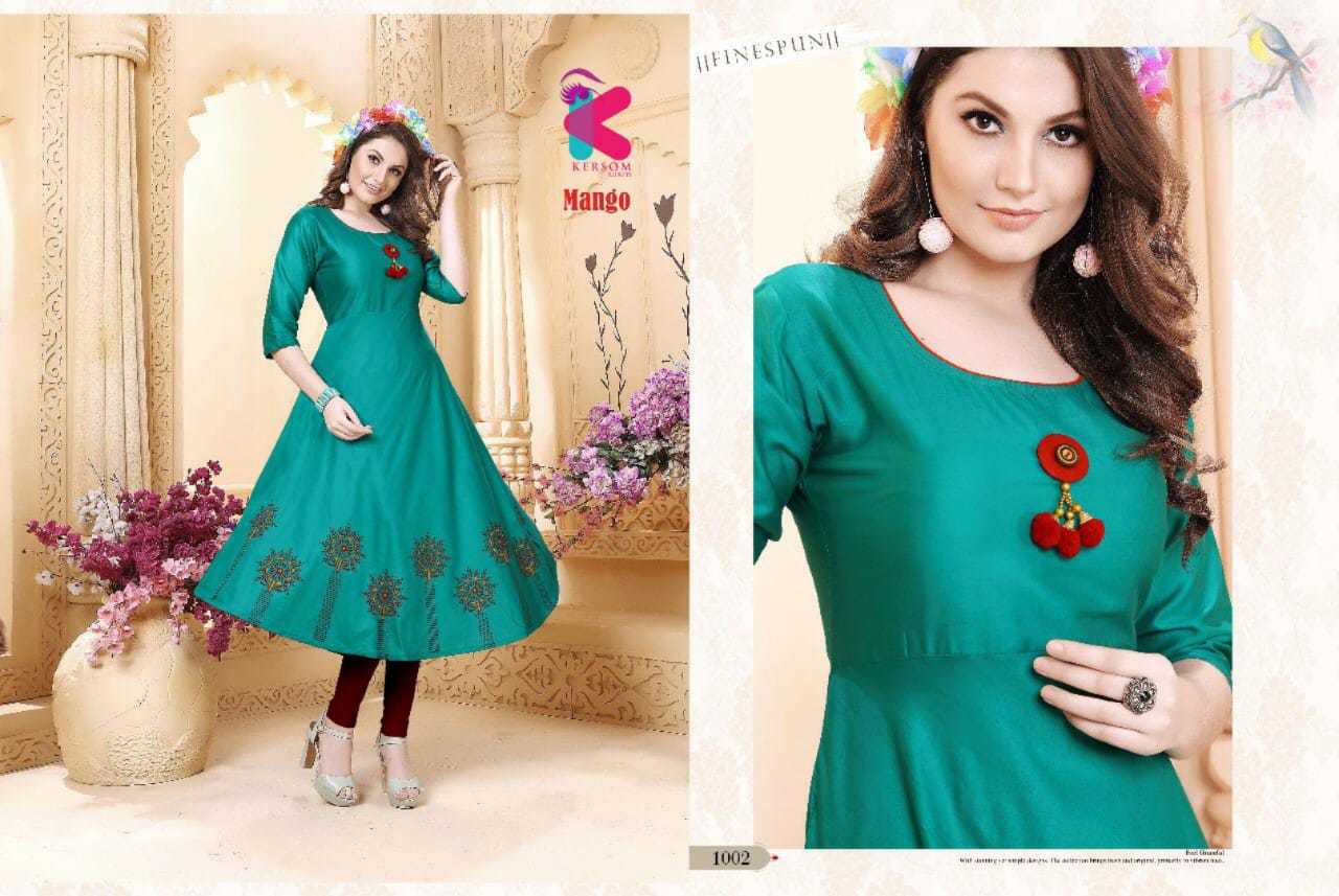 Heavy Shaatin Slub Long Anarkali Kurtis - 46 Inch Length, Block Print Pattern | Breathable, Quick Dry, Washable, Available In M, L, Xl, Xxl, 12 Unique Designs