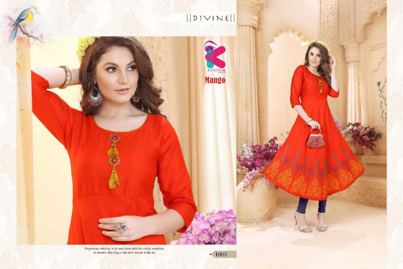 Heavy Shaatin Slub Long Anarkali Kurtis - 46 Inch Length, Block Print Pattern | Breathable, Quick Dry, Washable, Available In M, L, Xl, Xxl, 12 Unique Designs