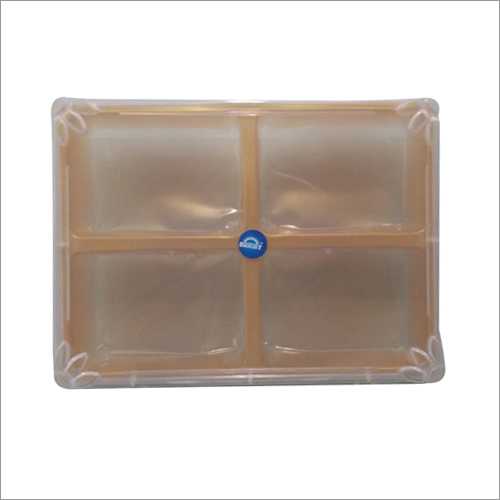 Plastic Dry Fruit Box - 10x7x2 Inches | Transparent, 4 Compartments, Lightweight, Crack Resistant, Moisture Proof, Ideal for Packaging and Gifting
