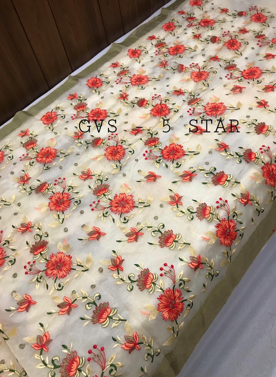 Multi Fancy Designer Party Wear Heavy Work Saree