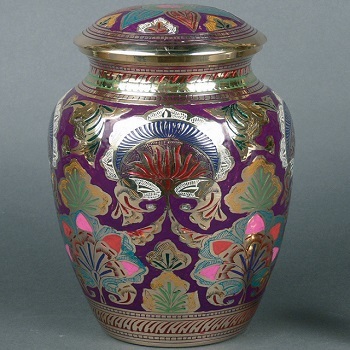 Silver Metallic Black Cremation Urn
