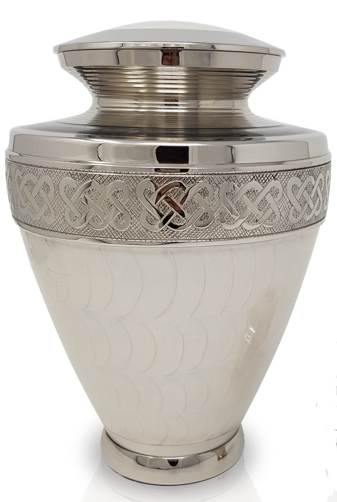 Silver Metallic Black Cremation Urn