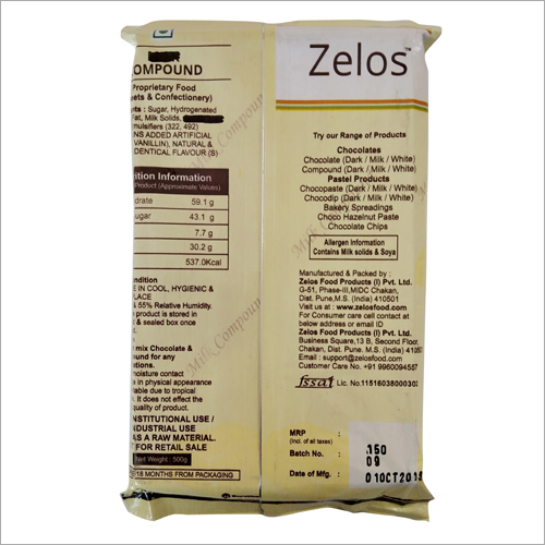 White Compound - 500 Grams Packet | White Compound Chocolate With Rich Flavor, Ideal For Baking And Confectionery Applications
