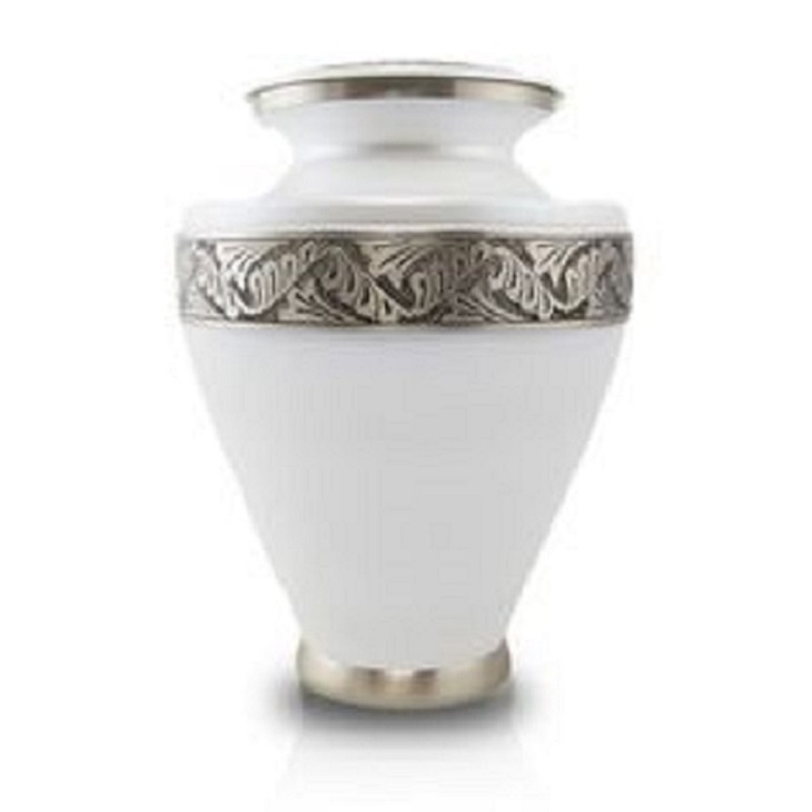 White Milano Cremation Urn