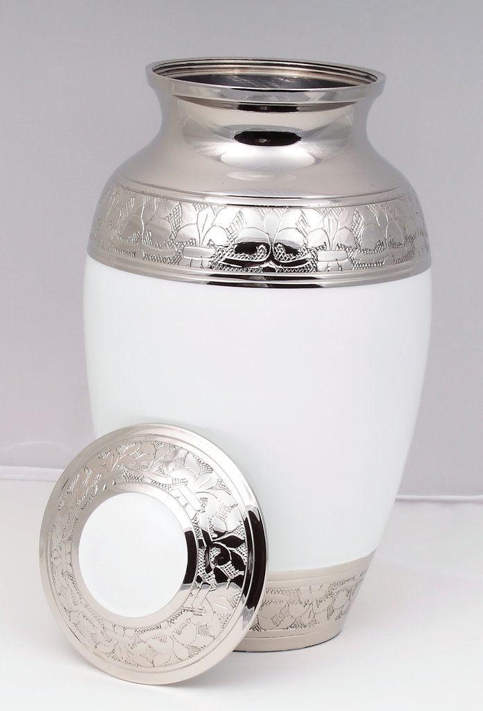 Silver Pink Embossed Cremation Urn