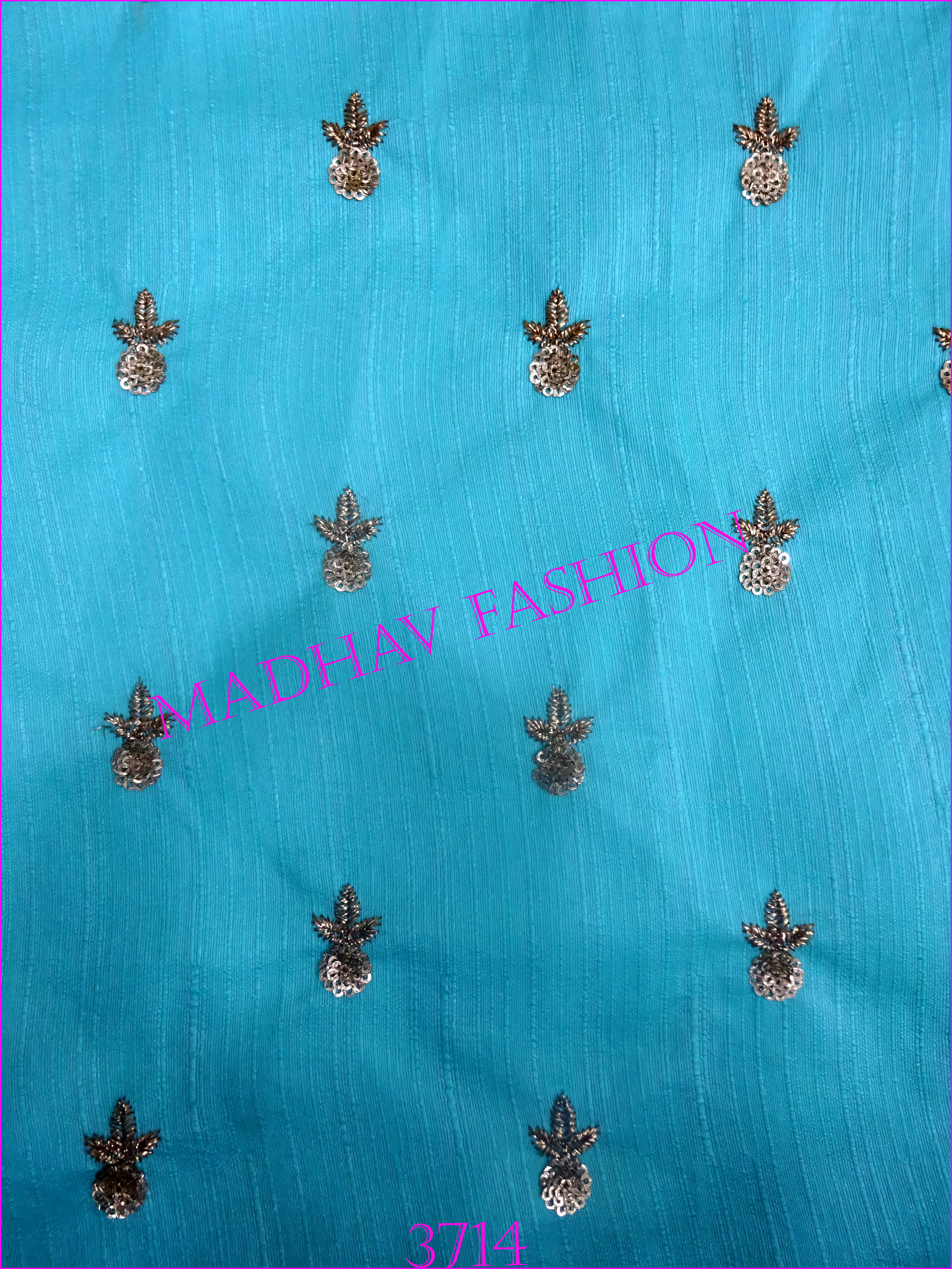 White Sequin With Zari Embroidery