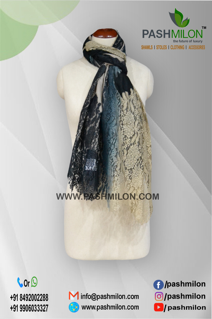 Net Stoles - Cashmere, 70 X 180 Cm, Pink | Woven, Dry Clean Only, Lightweight At 150 Grams