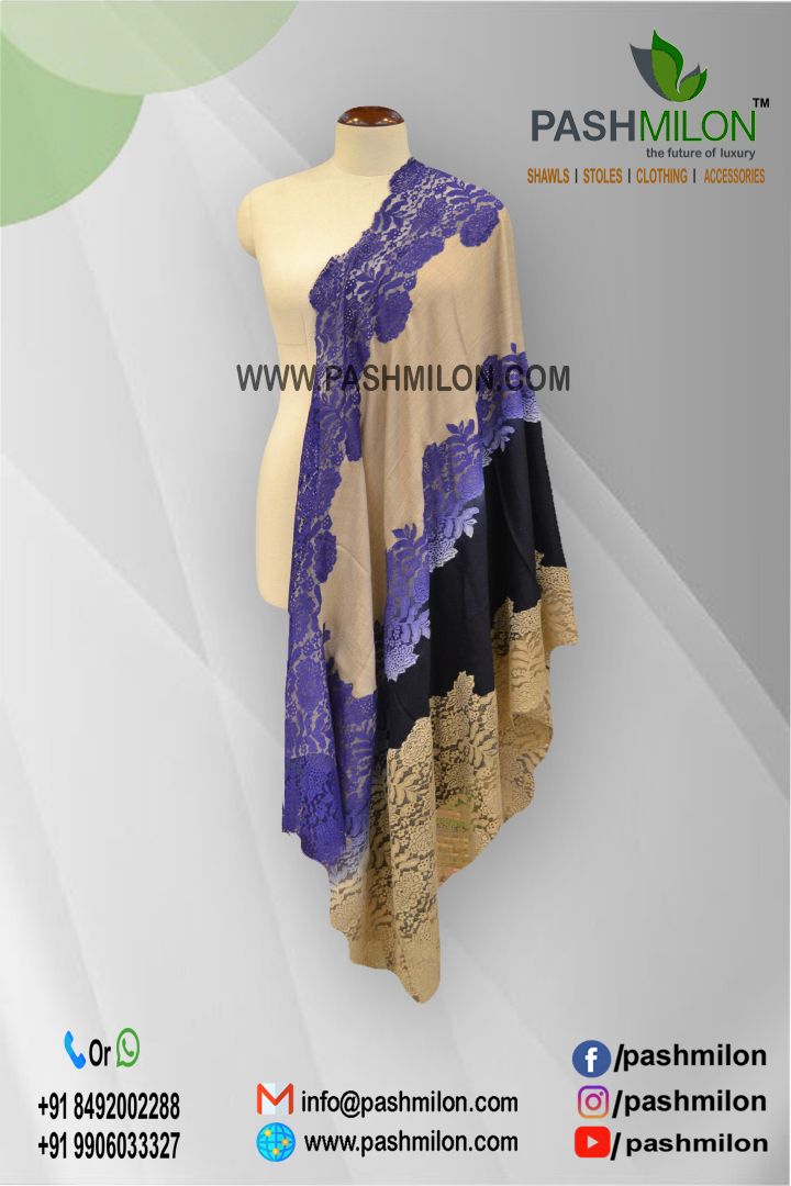 Net Stoles - Cashmere, 70 X 180 Cm, Pink | Woven, Dry Clean Only, Lightweight At 150 Grams