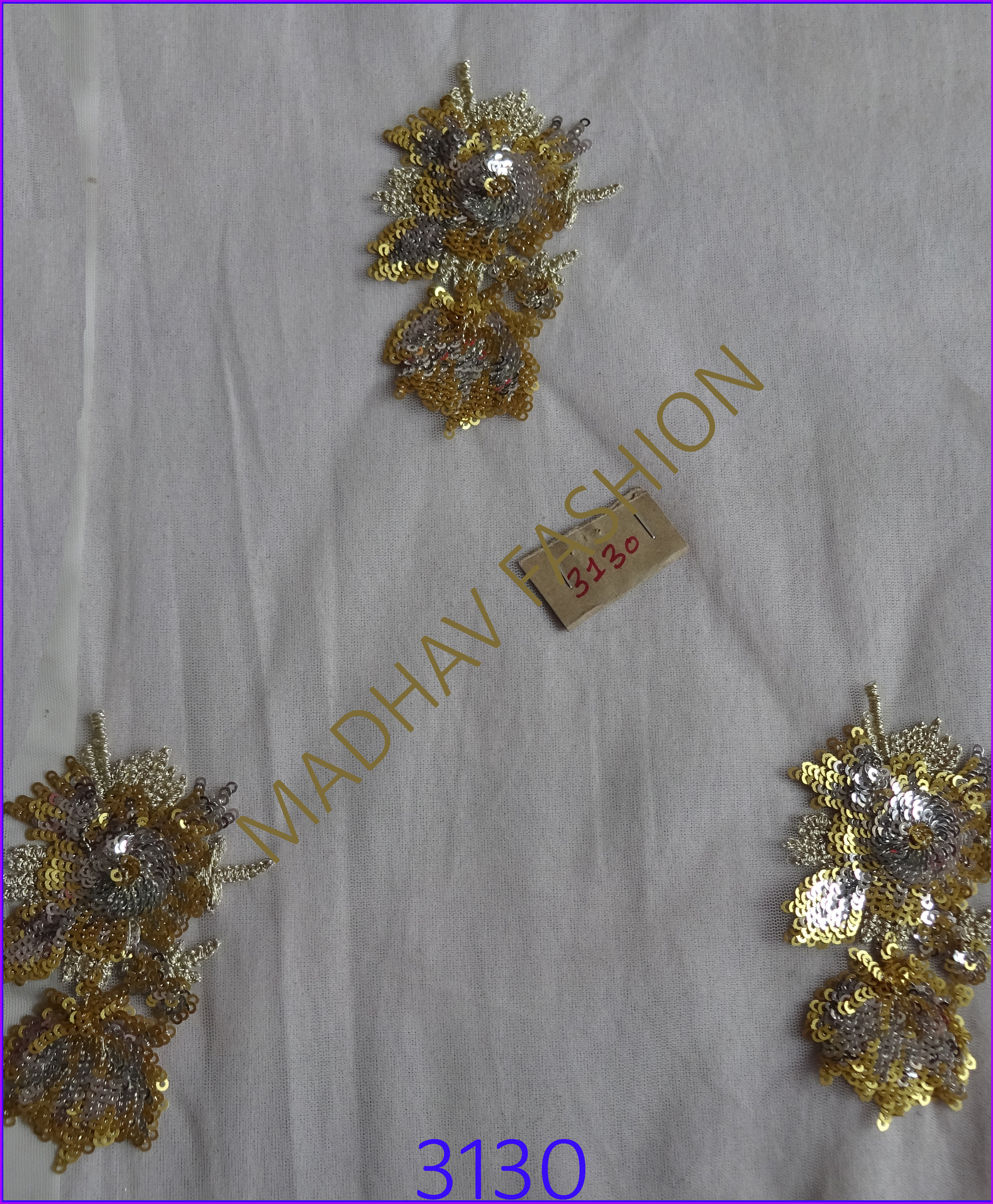 White Mirror Embroidery Work