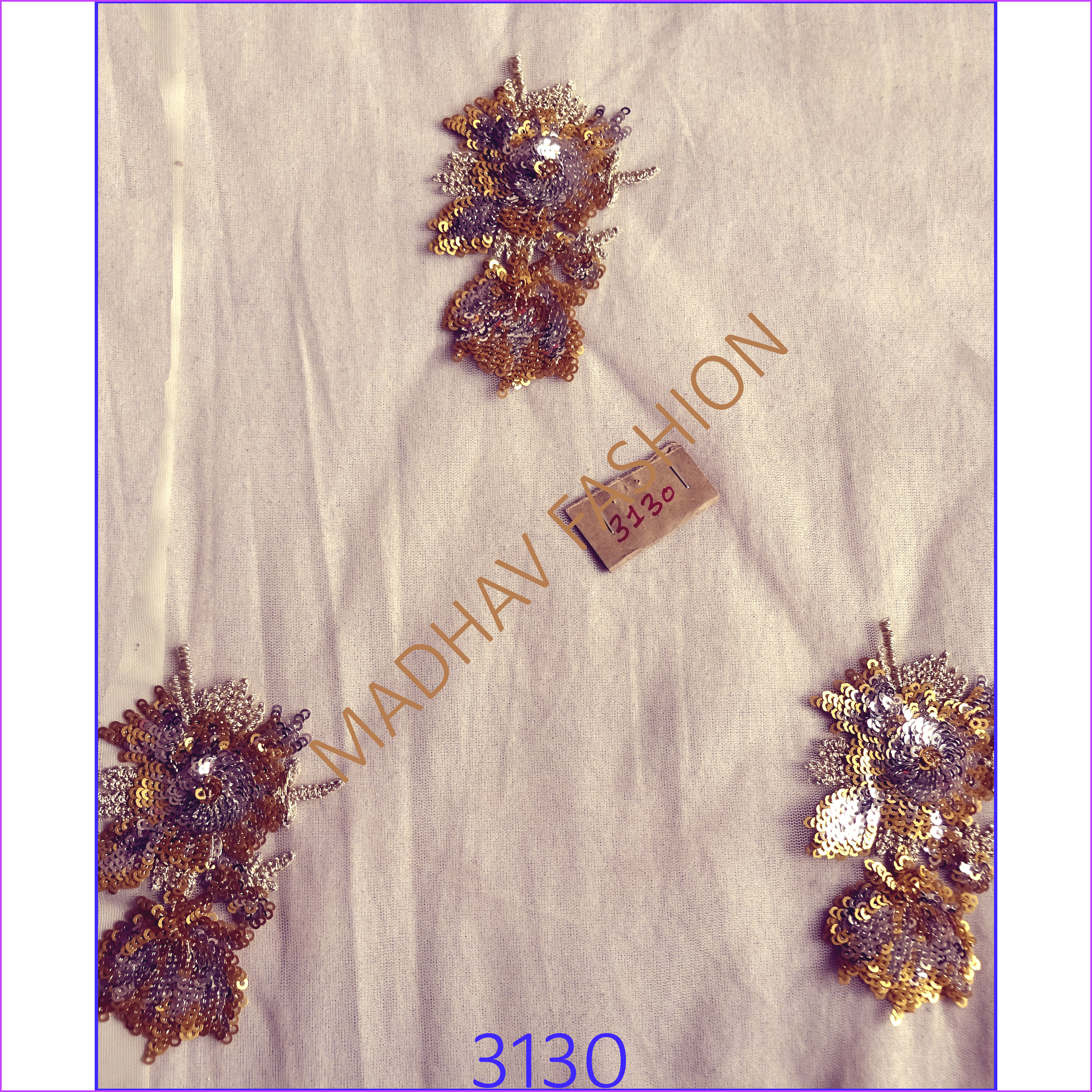 White Mirror Embroidery Work