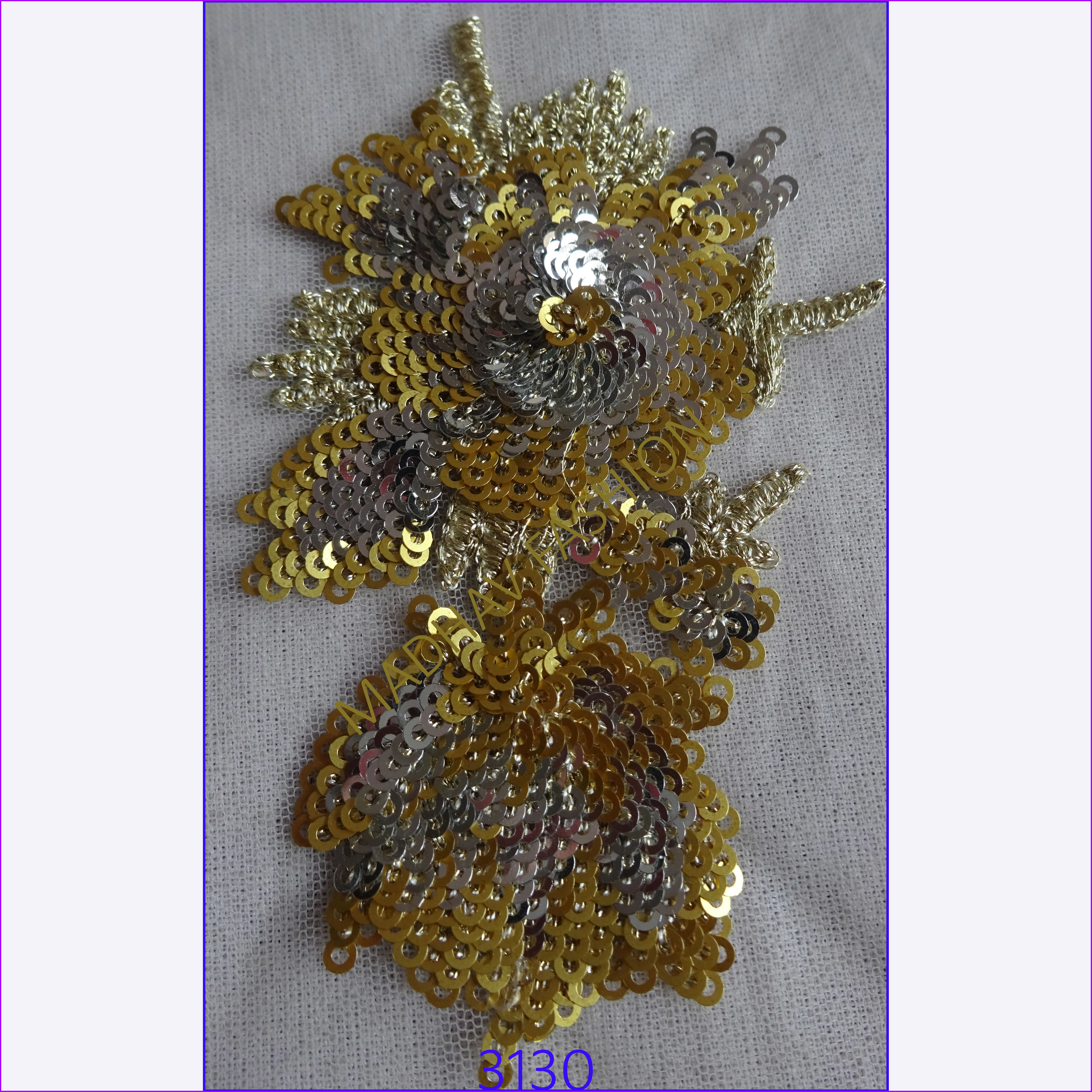 White Mirror Embroidery Work