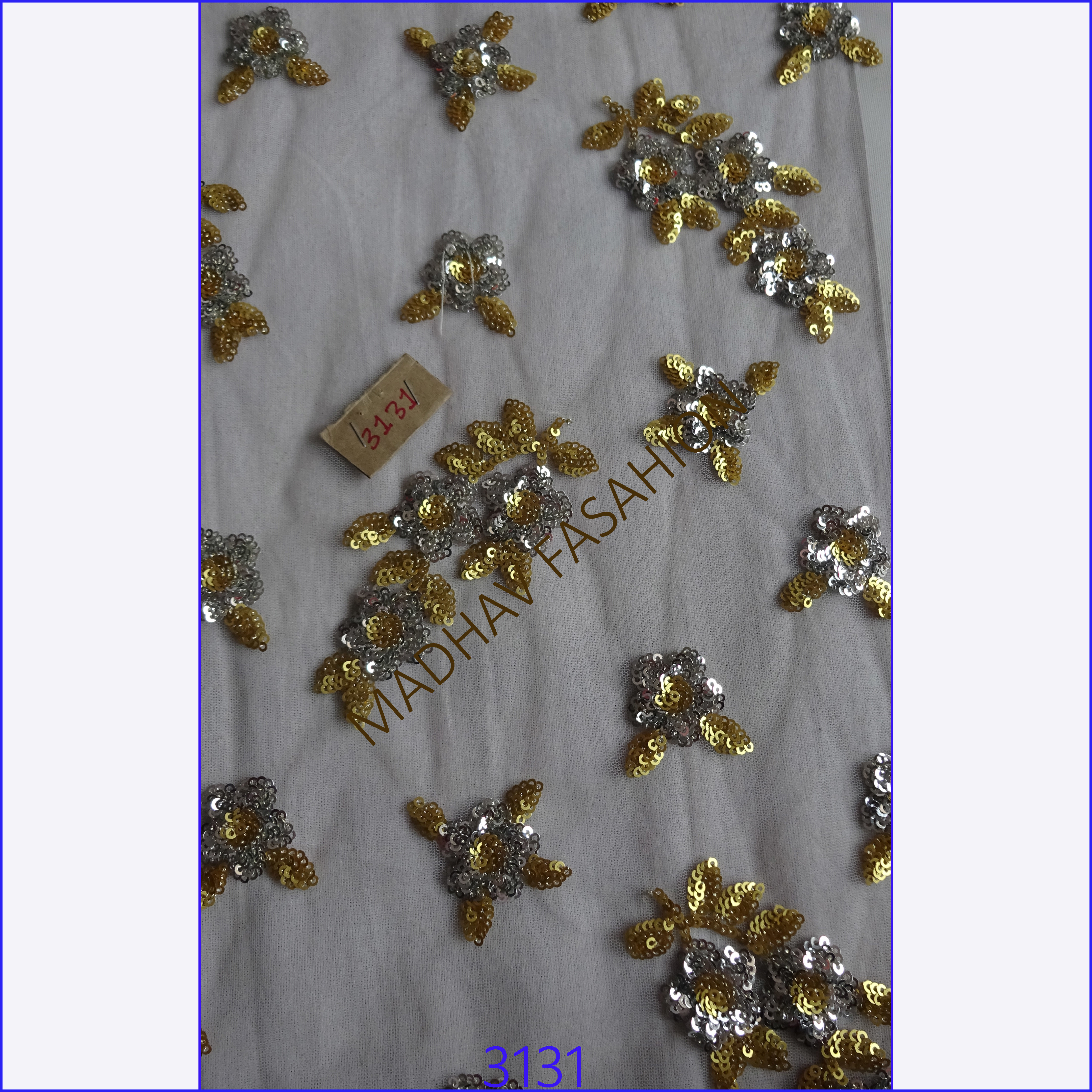 Sequence Embroidery - Georgette, 44 Meters Width | Embroidered Design, Multi-fabric Compatibility, Light Weight, Versatile For Sarees, Blouses, And Lehengas