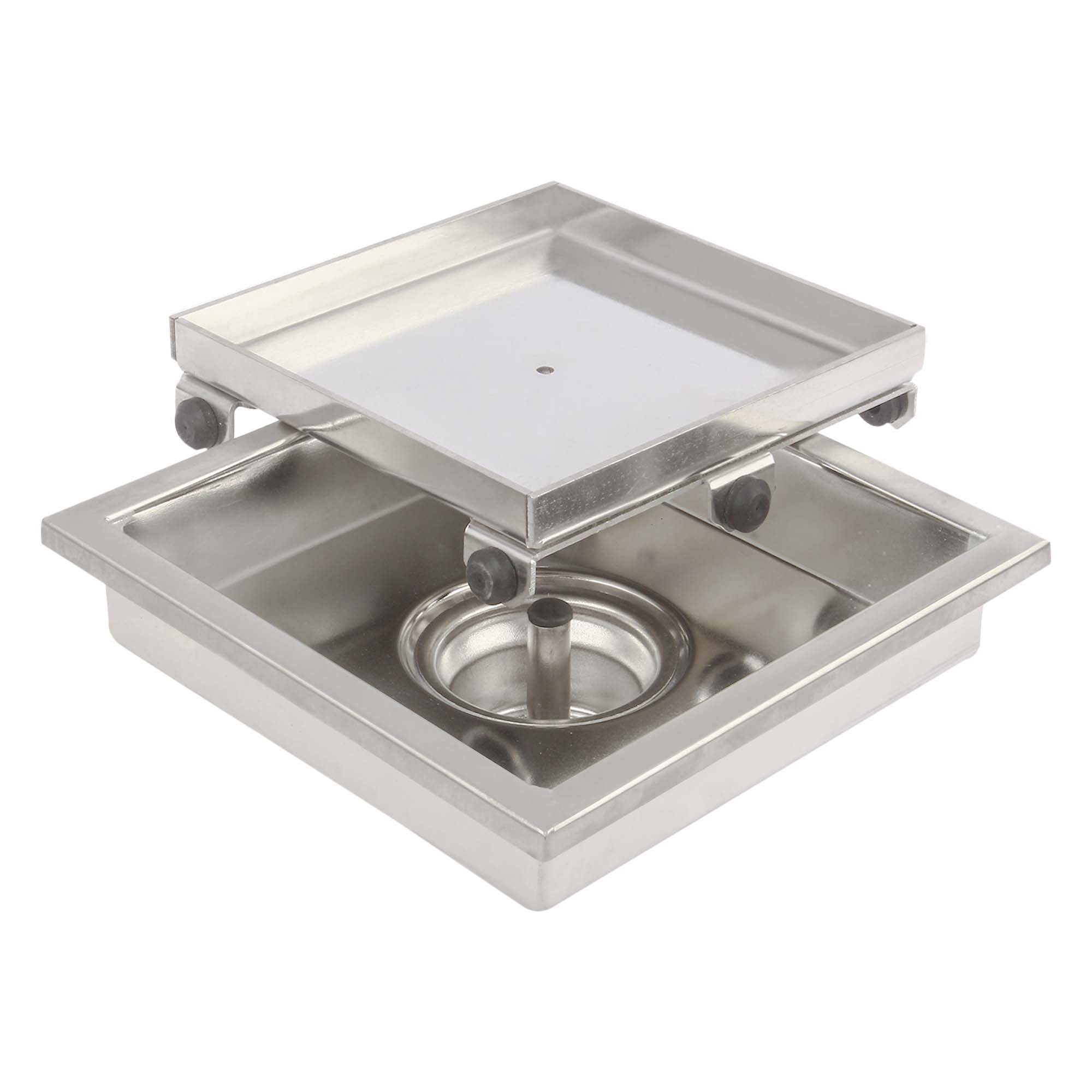 Square Insert Tile Channel Drain - Metals Type: Stainless Steel