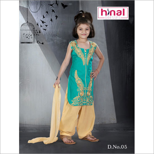 Kids Sleeveless Patiala Suit Gender: Girls