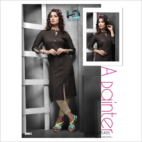 Silk Ladies Plain Rayon Kurti