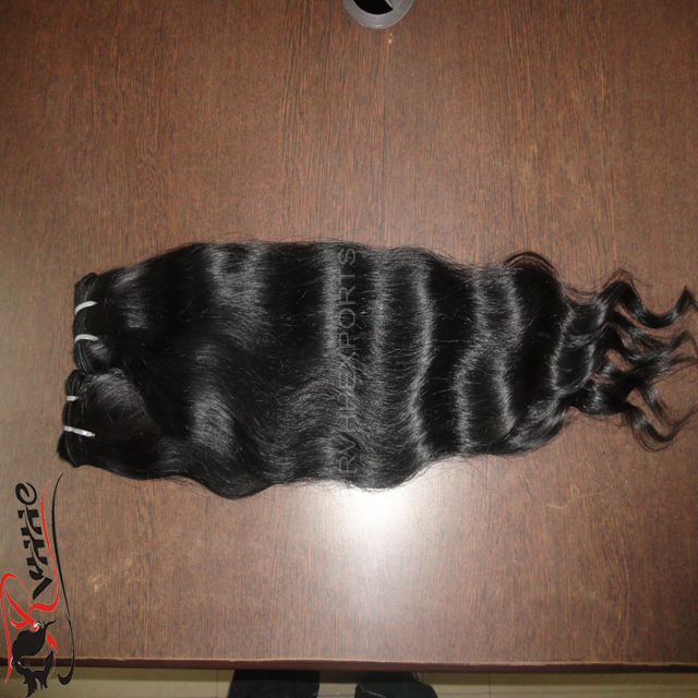 Real Human Hair Extensions - 100% Virgin Remy Indian Human Hair, 10 To 30 Inch Lengths, Natural Wavy, Double Weft, Zero Shedding, Natural Color