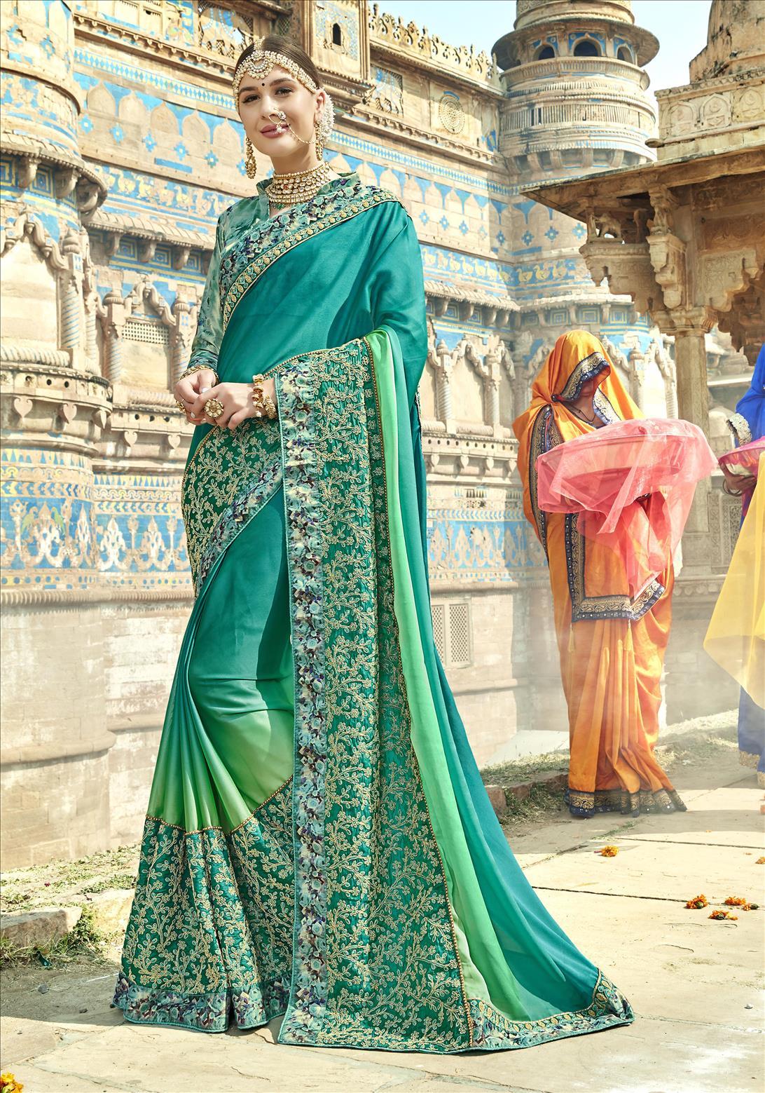 Exclusive Embroidered Jeni Silk Saree