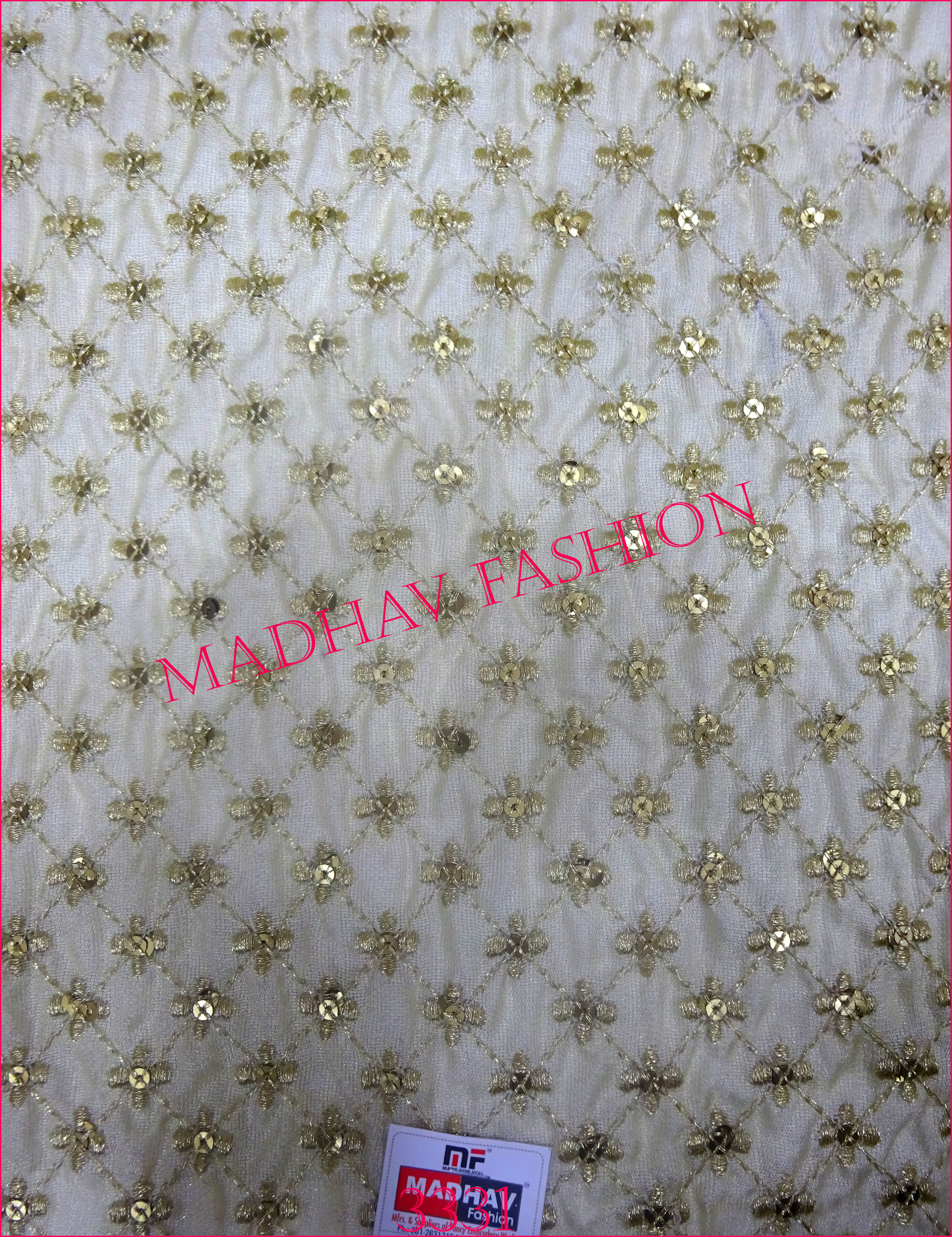 White Dupatta Fabric