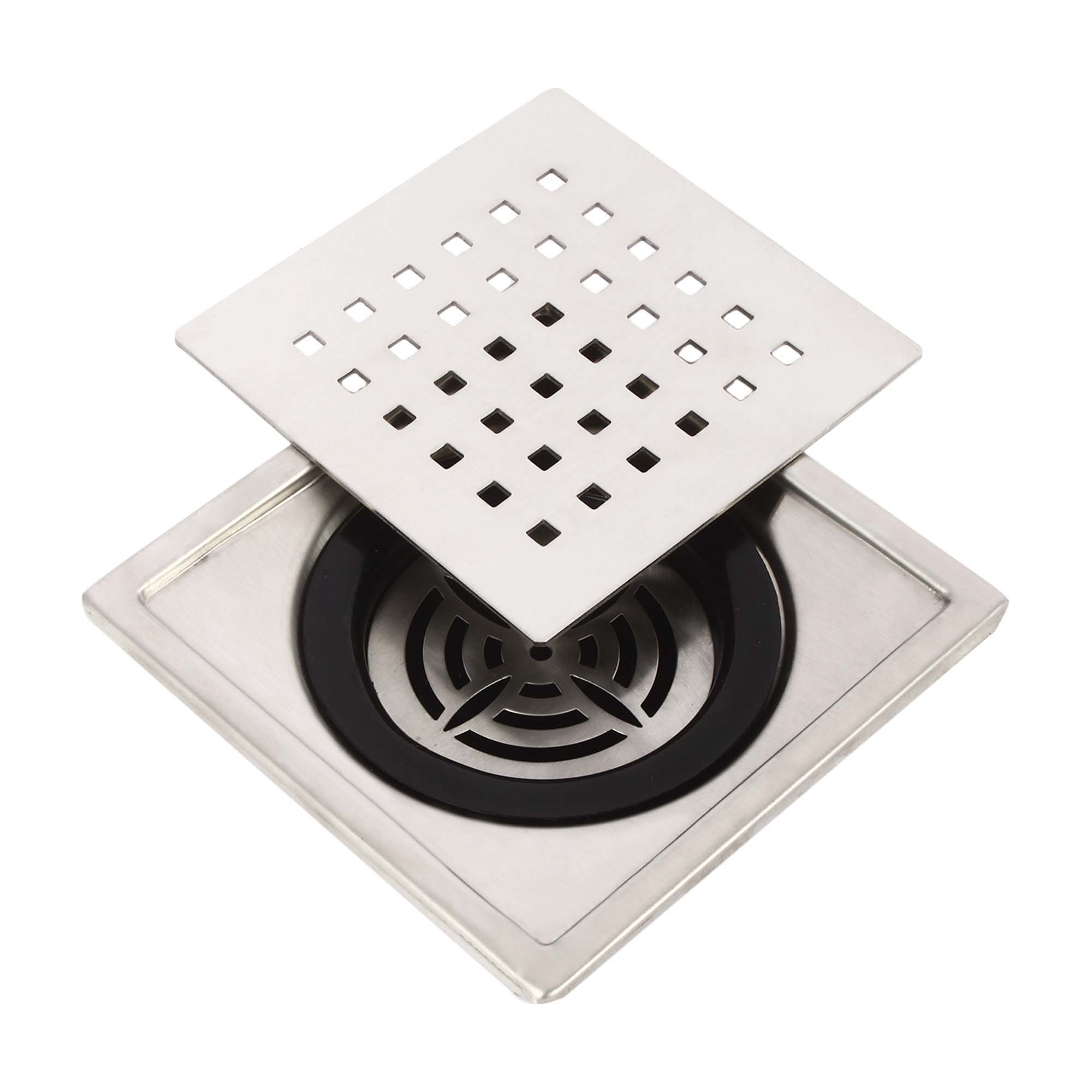 Square Floor Grating With Pvc Trap - Metals Type: Stainless Steel