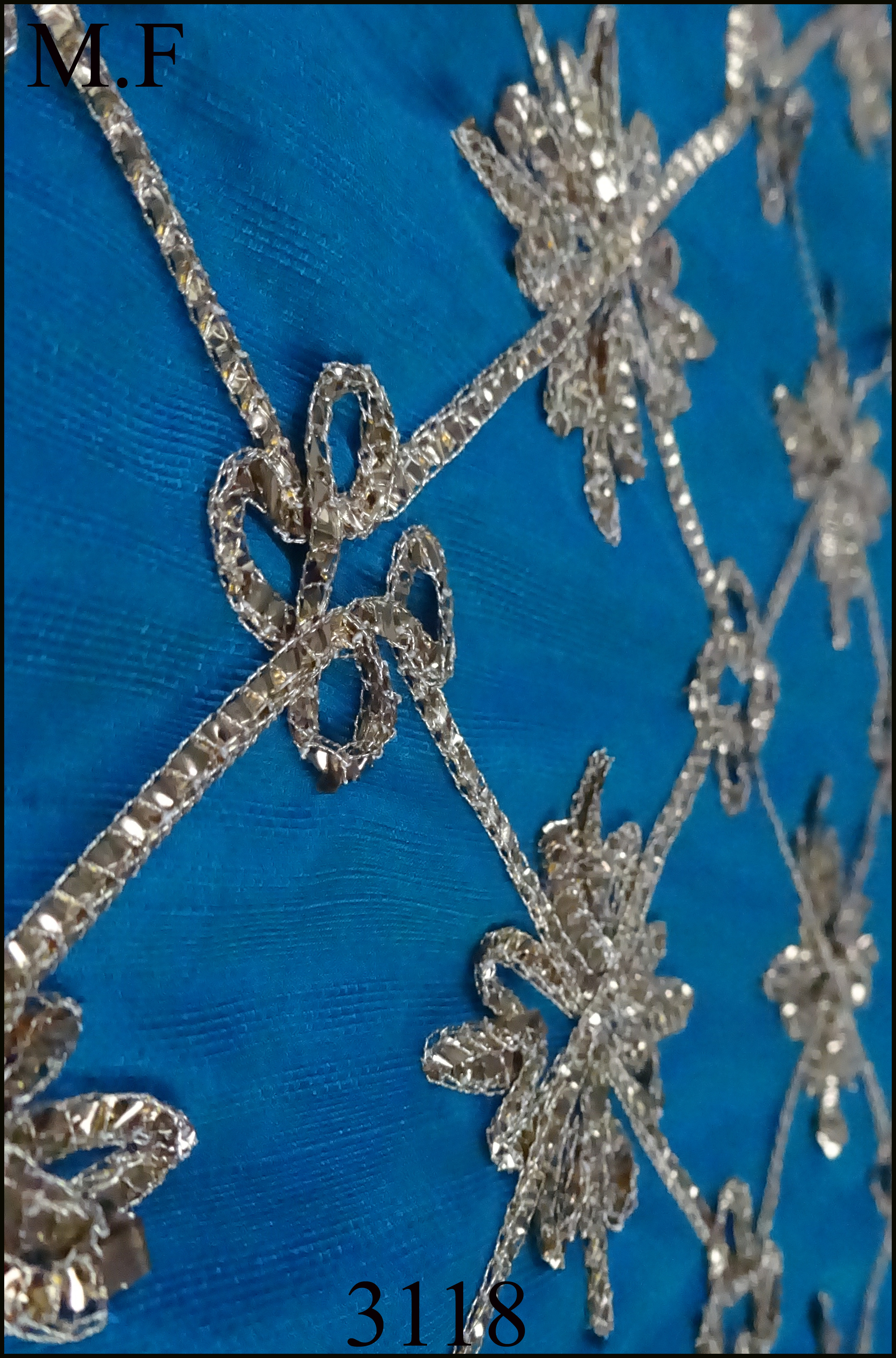 Mirror Work - Georgette Fabric, 54 Meter Width, Ivory White | Lightweight, Embroidered Pattern, Perfect For Lehenga Choli And Blouses