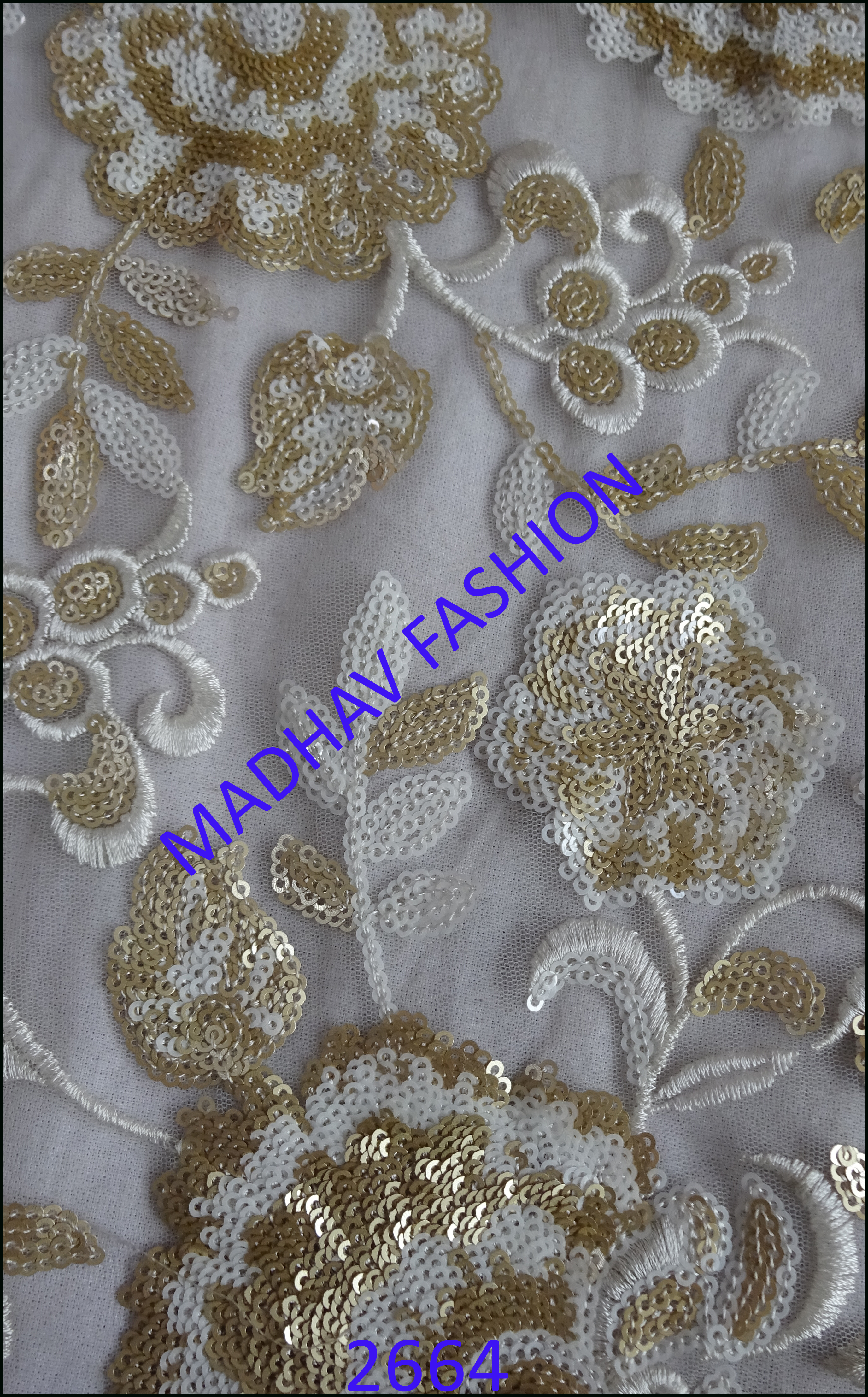 Fancy Four Sequence Fabrics With Thread Work - Georgette Material, Embroidered Texture, White Color | Sherwani Dupatta, Bridal Dupatta, Designer Dupatta, Extensive Embroidery Options