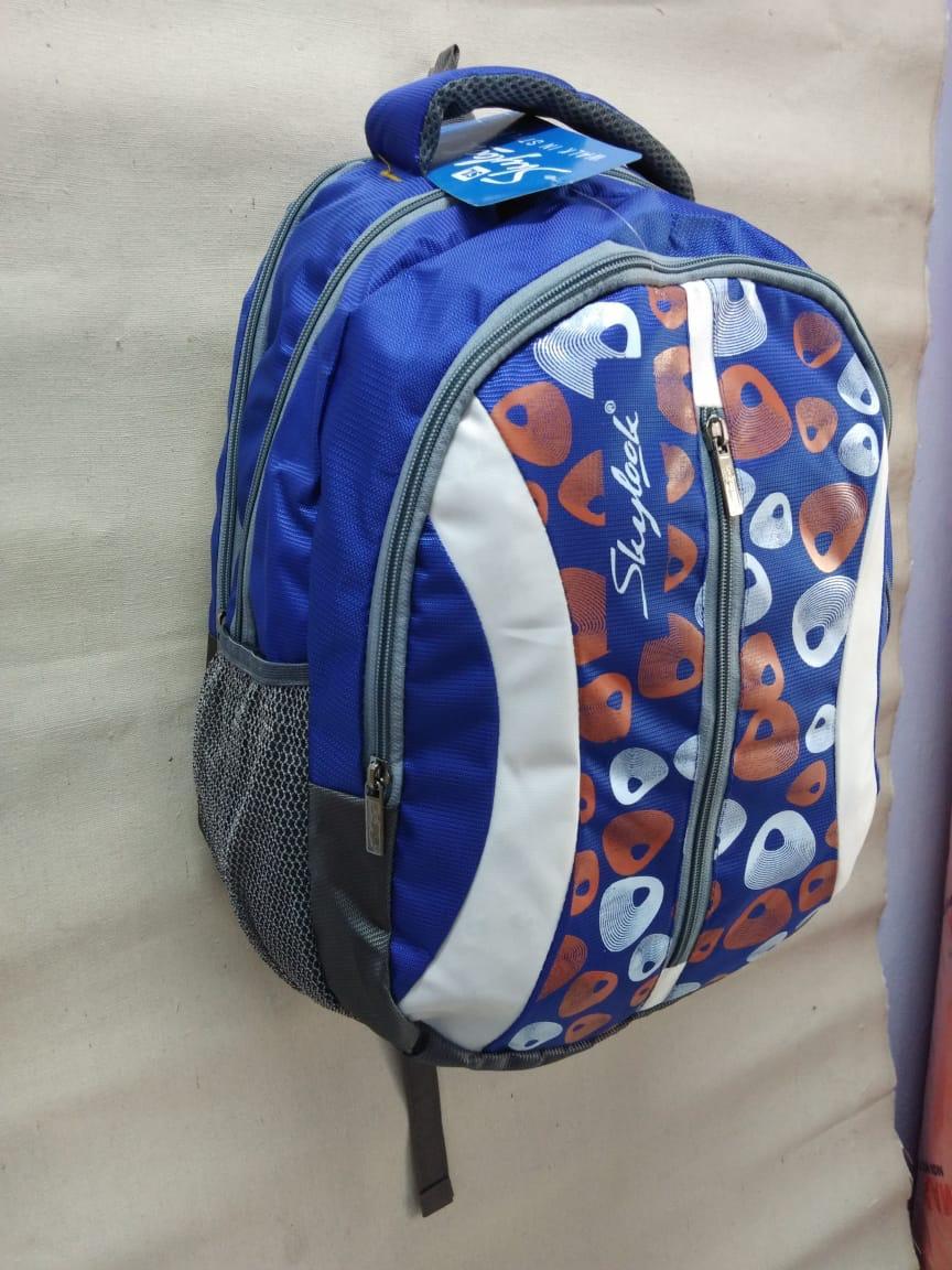 Red And Grey Printed School Bag