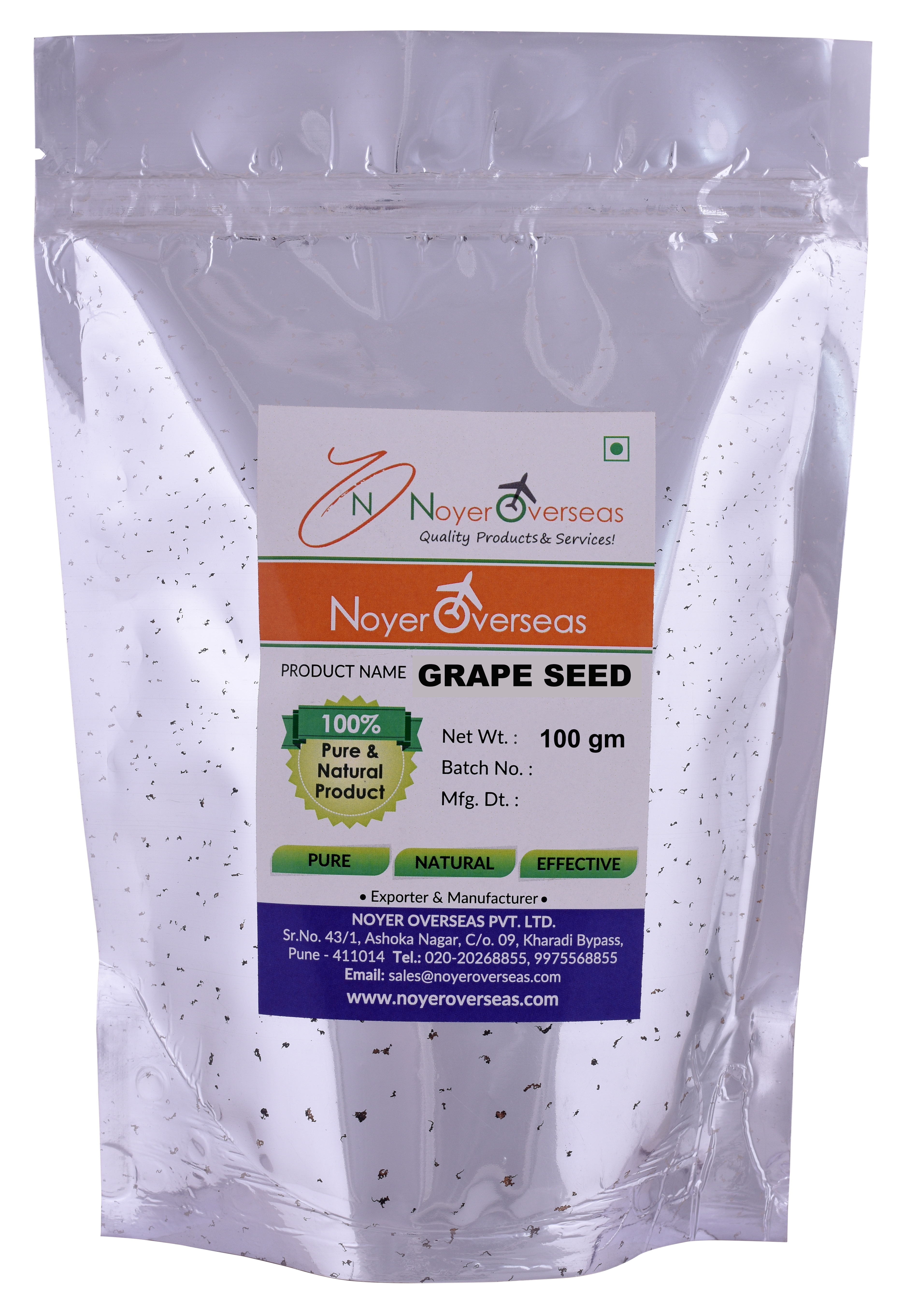 Grape Seeds Ash %: 01.77%