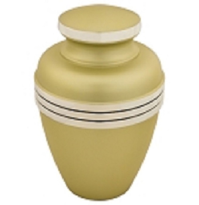 Silver Classic Blue Clouded Cremation Urn
