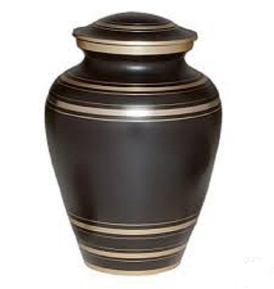 Silver Classic Blue Clouded Cremation Urn