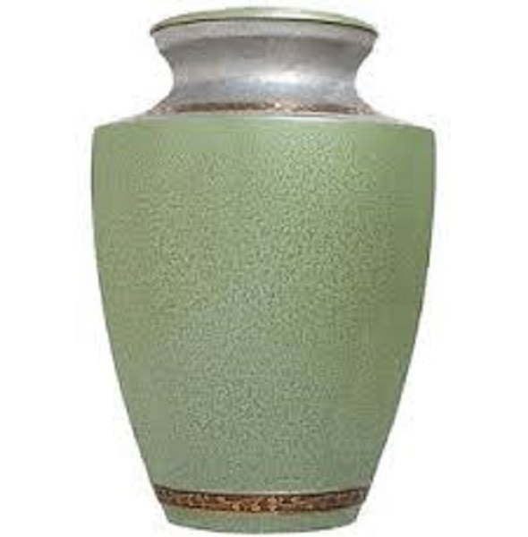 Silver Classic Blue Clouded Cremation Urn
