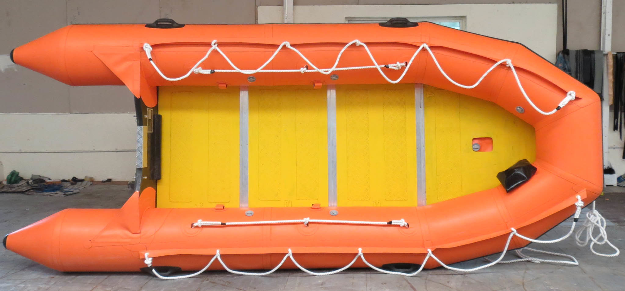 Inflatable Rubber Boat - 1670 Dtx Hypalon Neoprene, 4.5m Length, Orange | 10 Person Capacity, Outboard Motor, Extreme Durability And Stability