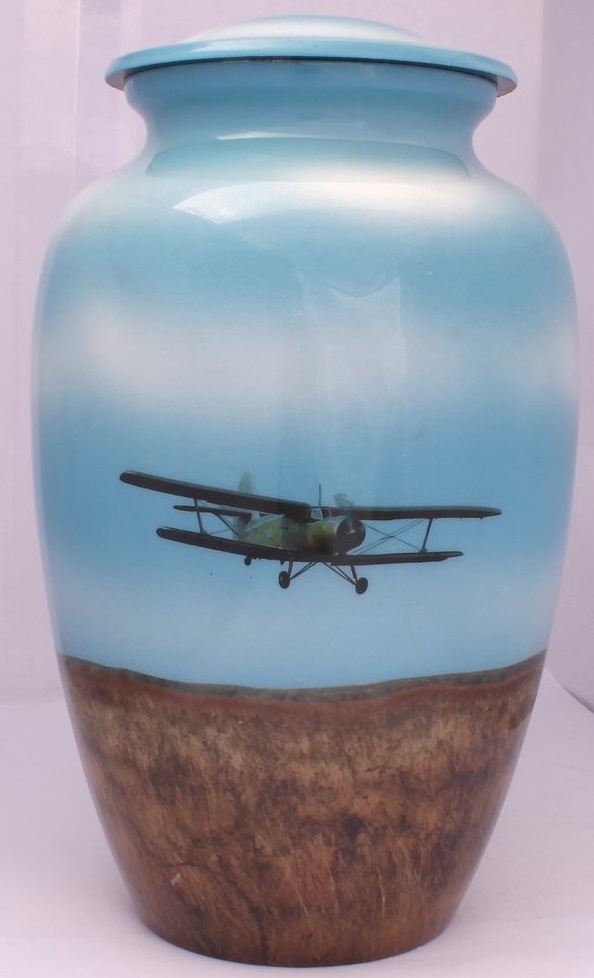 Gray & Silver Aluminium Cremation Urn
