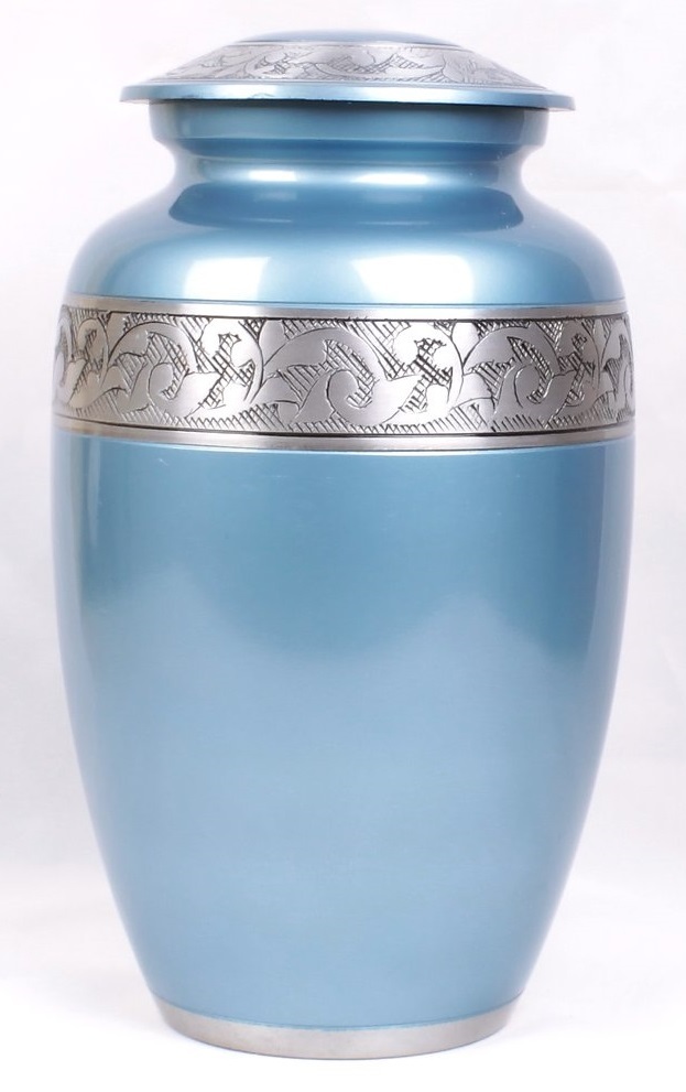 Gray & Silver Aluminium Cremation Urn