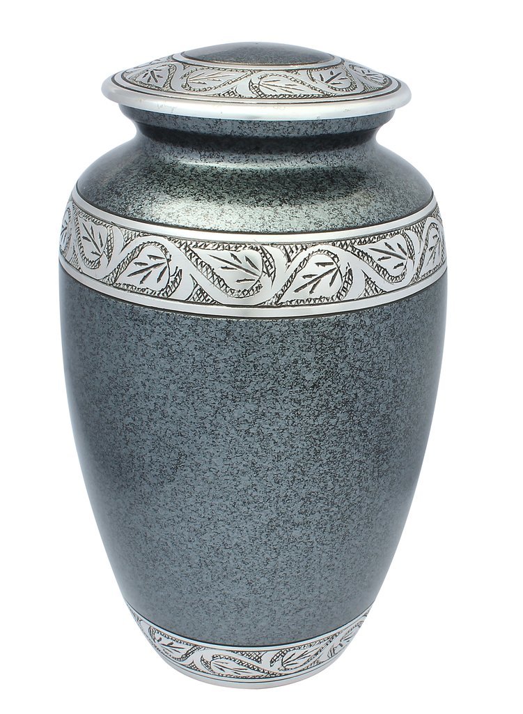 Gray & Silver Aluminium Cremation Urn