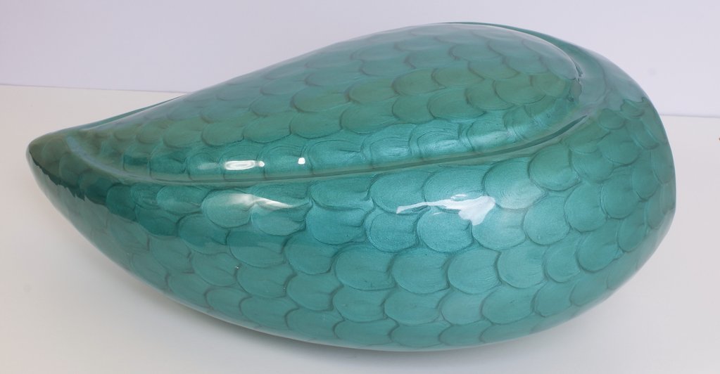 Painting Green Teardrop Cremation Urn