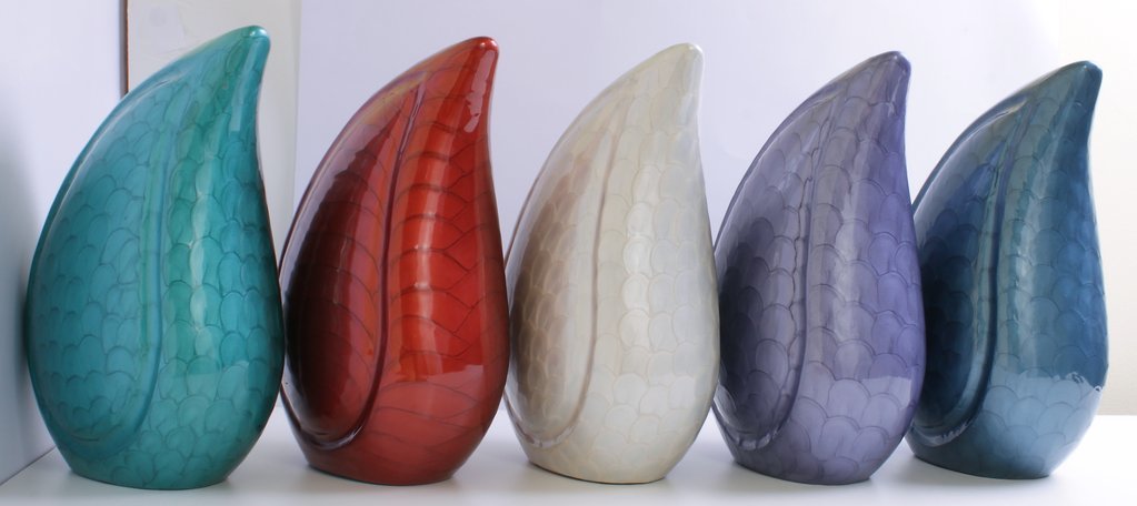 Painting Purple Teardrop Cremation Urn