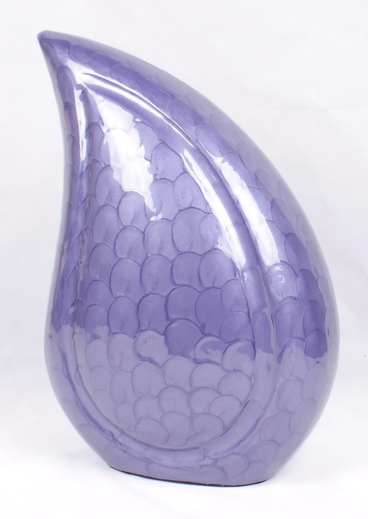 Painting Blue Clouded Teardrop Cremation Urn