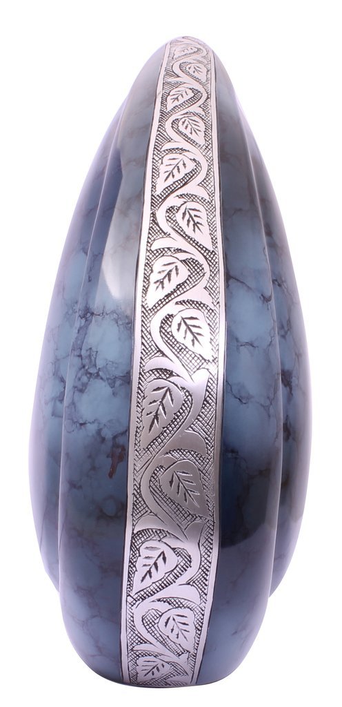 Painting Blue Clouded Teardrop Cremation Urn