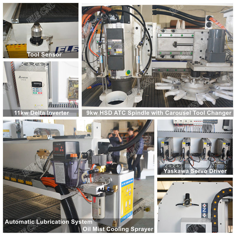 Cnc Router - 2100x4000x200mm Metal Build | 8-slots Carousel Tool Changer, High Precision, Low Energy Consumption, Vacuum Cleaning System