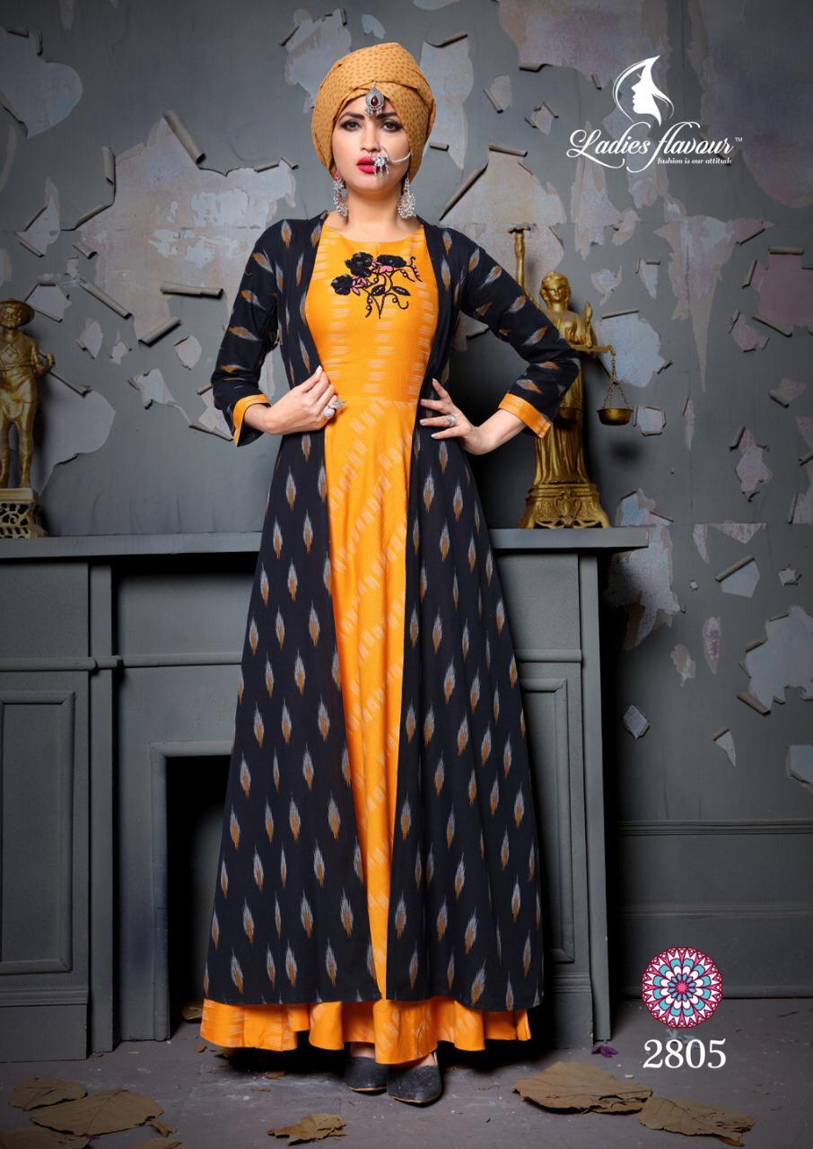 Cotton Heavy Designer Hand Work With Printed Kurtis