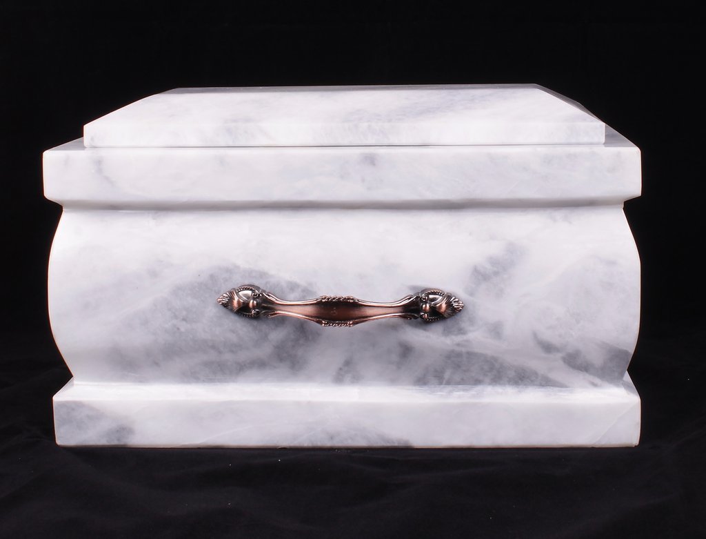 Polishing Black Zebra Marble Casket Aluminum