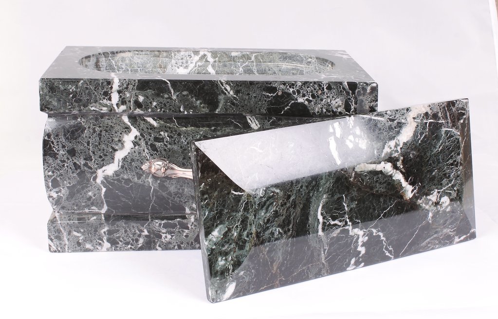 Polishing Black Zebra Marble Casket Aluminum
