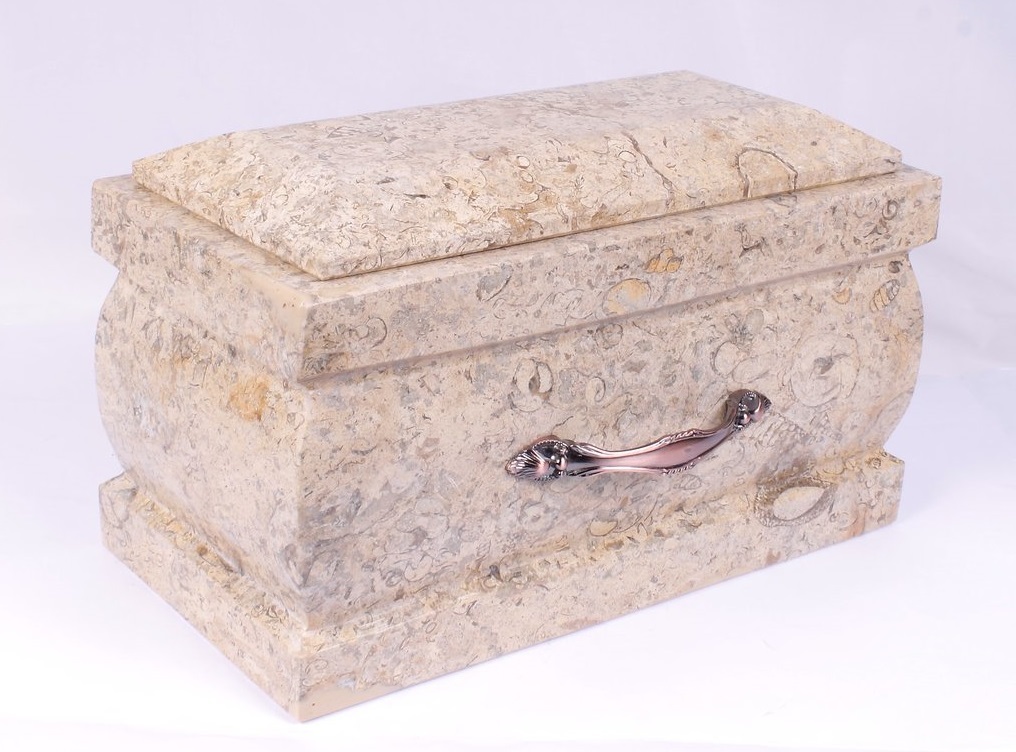Polishing Black Zebra Marble Casket Aluminum