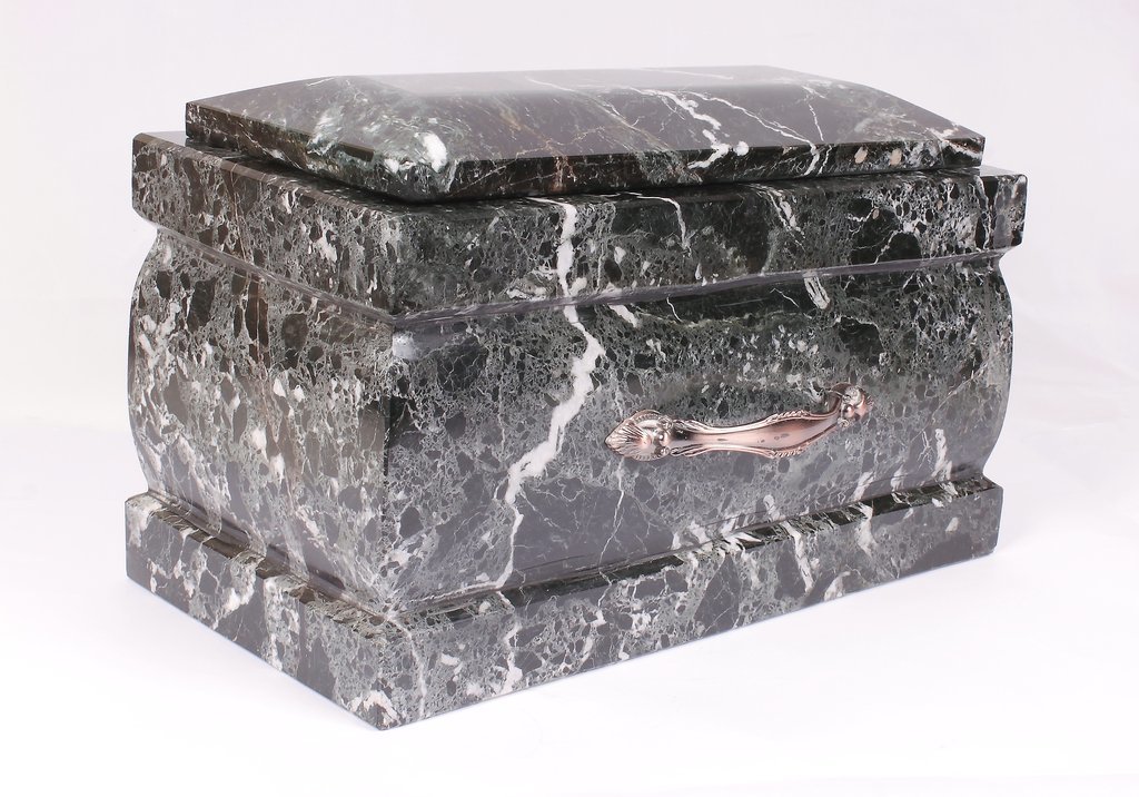 Polishing Black Zebra Marble Casket Aluminum