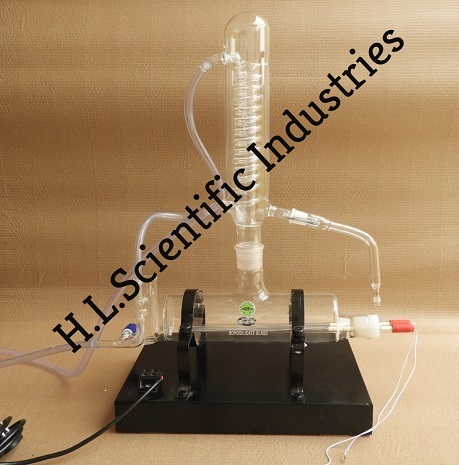 Quartz Single Stage Distiller - Glass Boiler, Hlsi Specifications | Horizontal Design, Spiral Coil Condenser, Teflon Stop Cock, Pyrogen Free Output