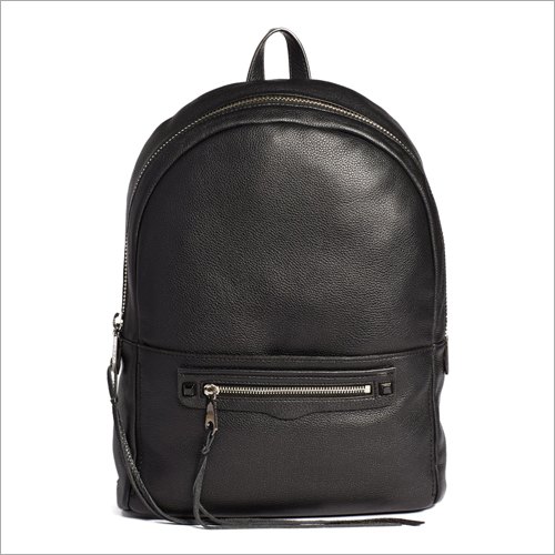 काले चमड़े का बैकपैक