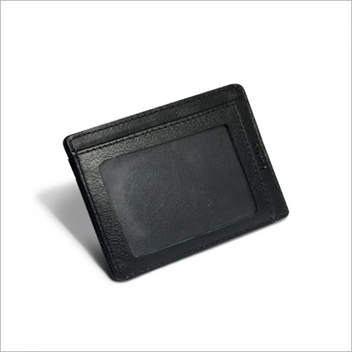 चमड़ा काला क्रेडिट कार्ड धारक