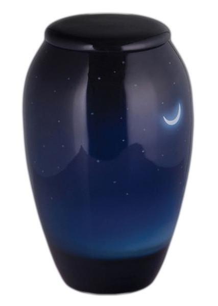 Blue Rainbow Hand Painted Cremation Urn