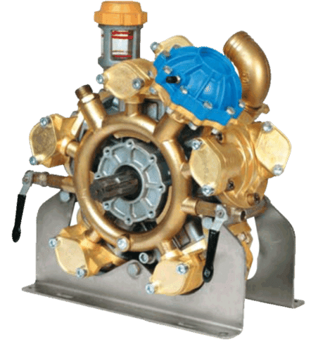 Heavy Duty Brass Five Piston Semi-hydraulic Diaphragm Pump Dust Capacity: 22 Liter (L)